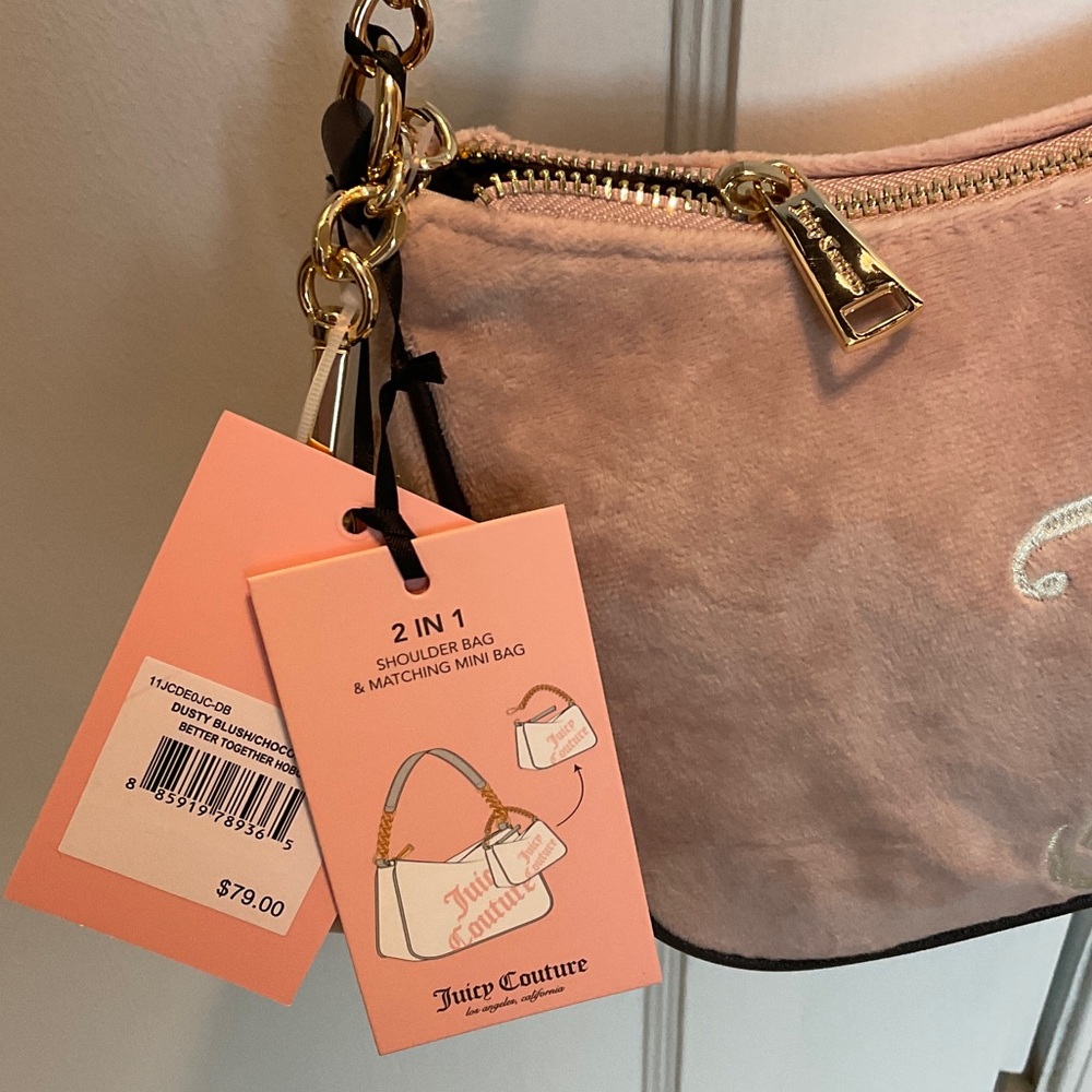 Juicy Couture Blush Shoulder Bag with Gold Chain. NWT - Picture 2 of 5